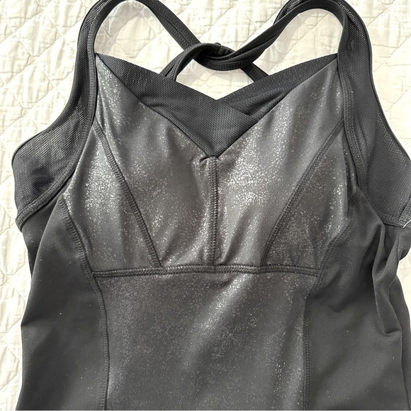 Cynthia Rowley Black Shimmer Active Tank Top Built-In Bra XS - Picture 7 of 15